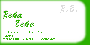 reka beke business card