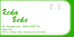 reka beke business card
